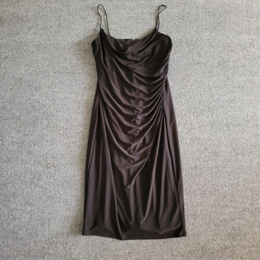 American Living Dress Womens 10 Ruched Satin Midi Spaghetti Strap Elegant Formal